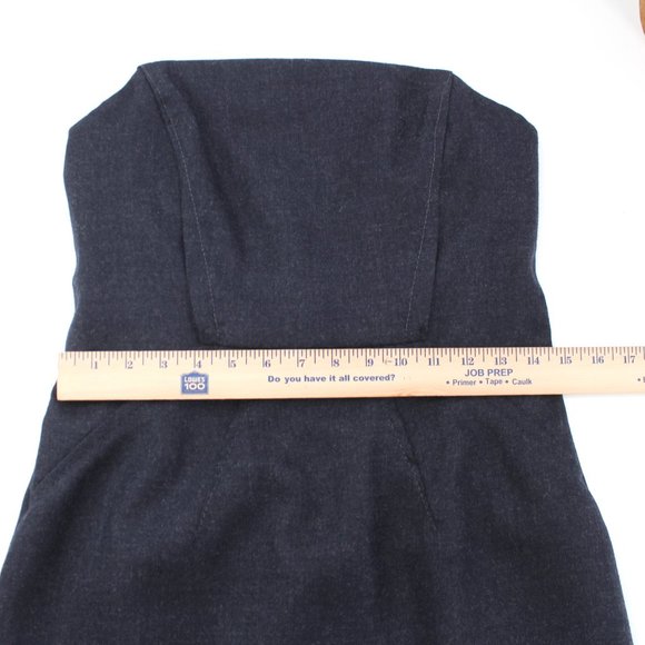 DSquared2 Charcoal Gray Wool Strapless Corset Dress Midi Tailored Fitted  46/M - Picture 12 of 16